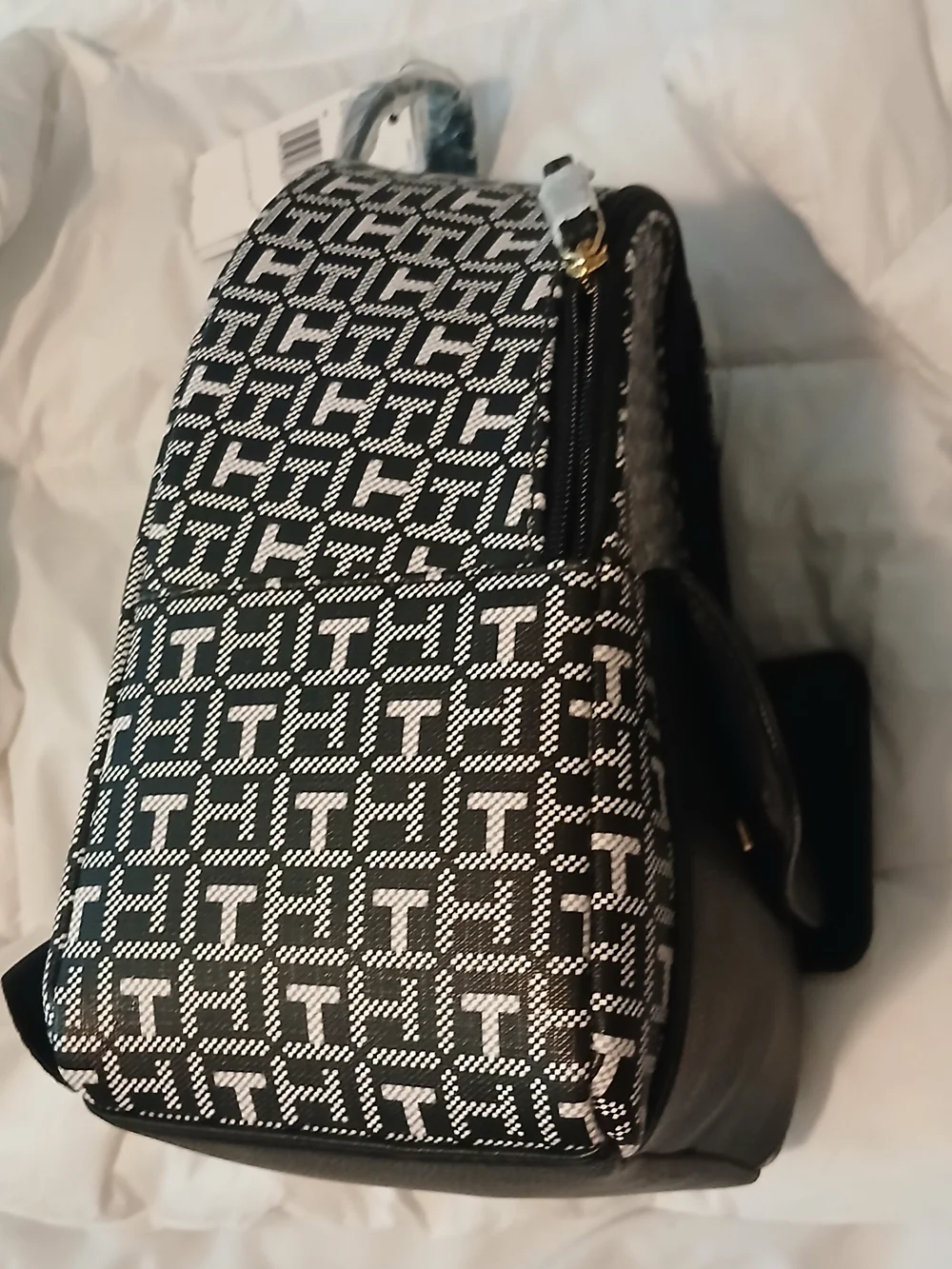 Nwt Tommy Hilfiger Navy Blue & White TH Monogram Mini Backpack
